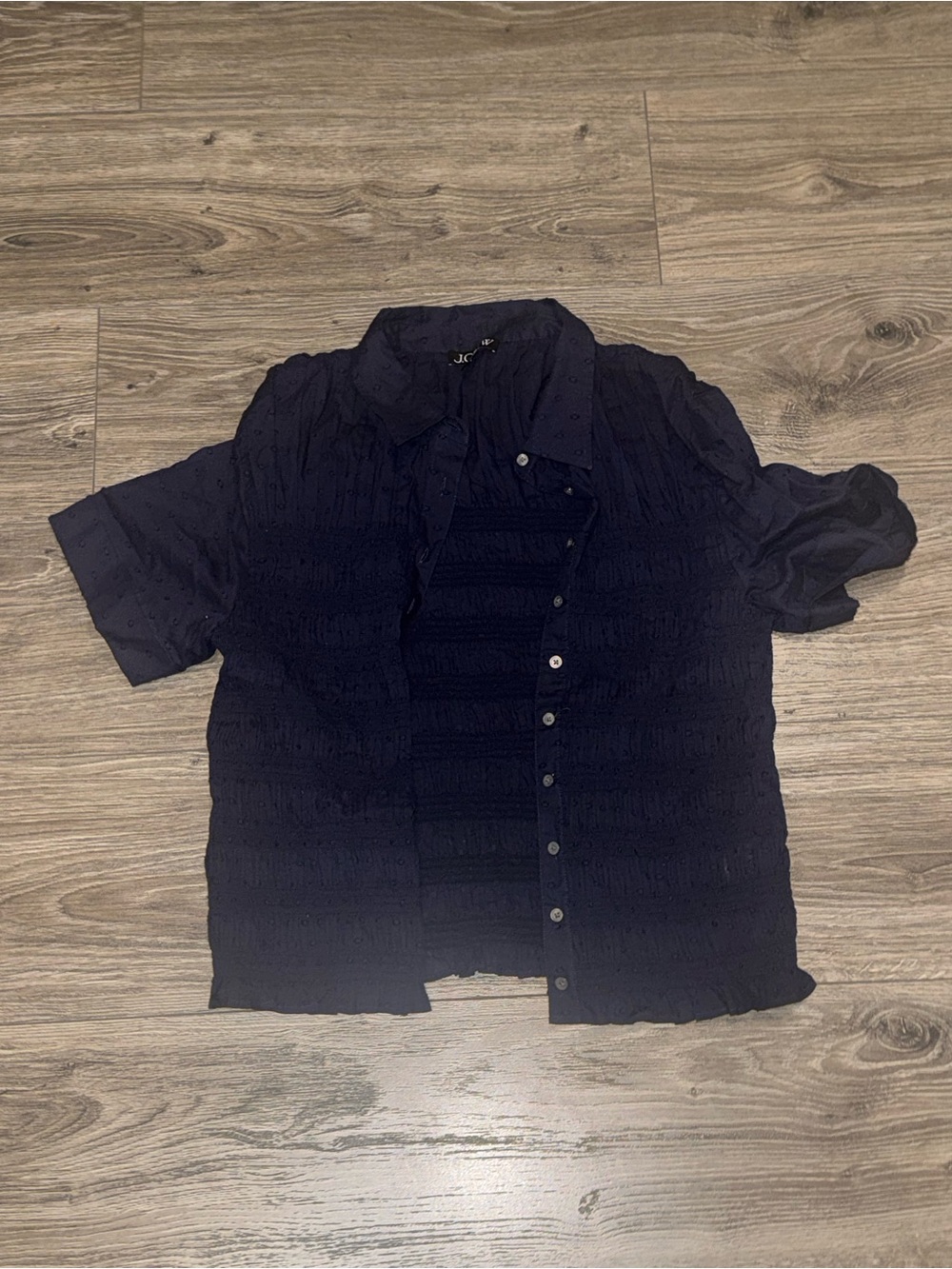 J. Crew Black Short-Sleeve Button Shirt Jacket